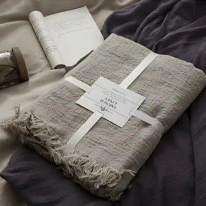 100% Pure Linen Blanket French Flax Linen Throw Blanket