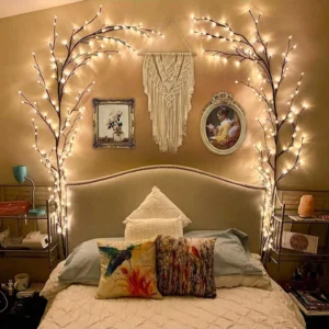 1 PC 96 LED 6Ft Flexible Brown Vine Bendable Willow Fairy Lights