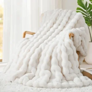 Luxury Faux Rabbit Fur Throw Blanket